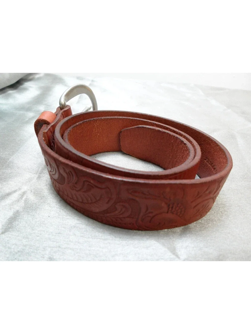 Mens Polo Ralph Lauren tooled leather belt sz 28
